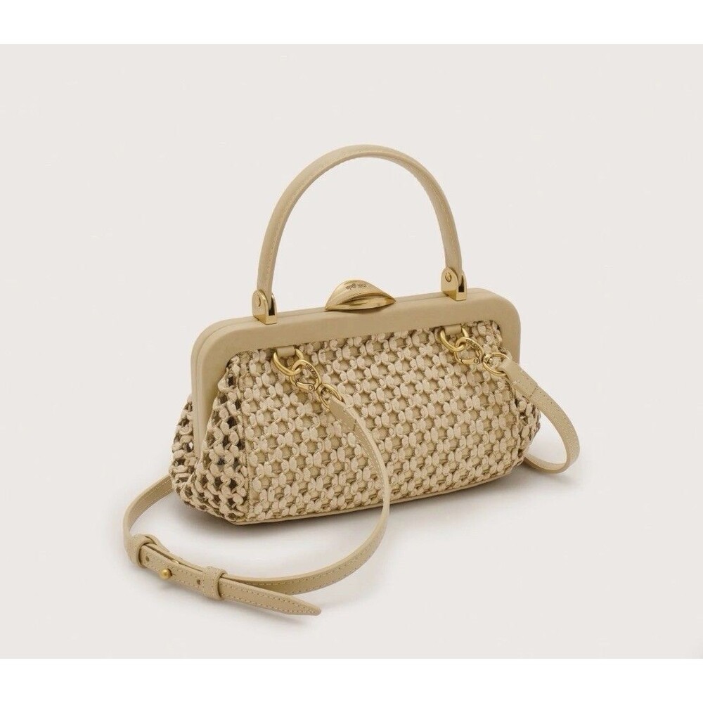 NEW | Cult Gaia Zuma Mini Woven Crossbody Tote Sand Top Handle Bag NWT $458 - Picture 2 of 16